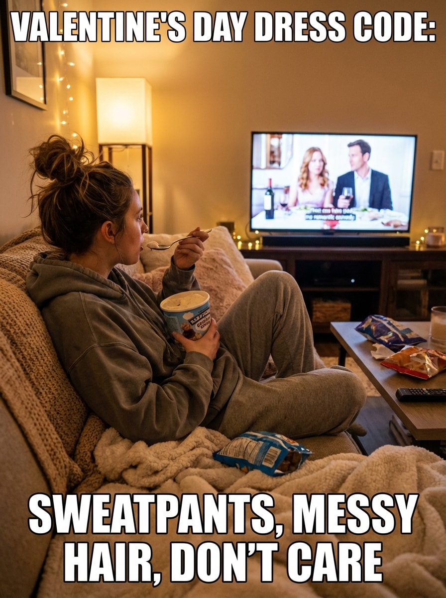 Sweatpants All Day Valentine Meme