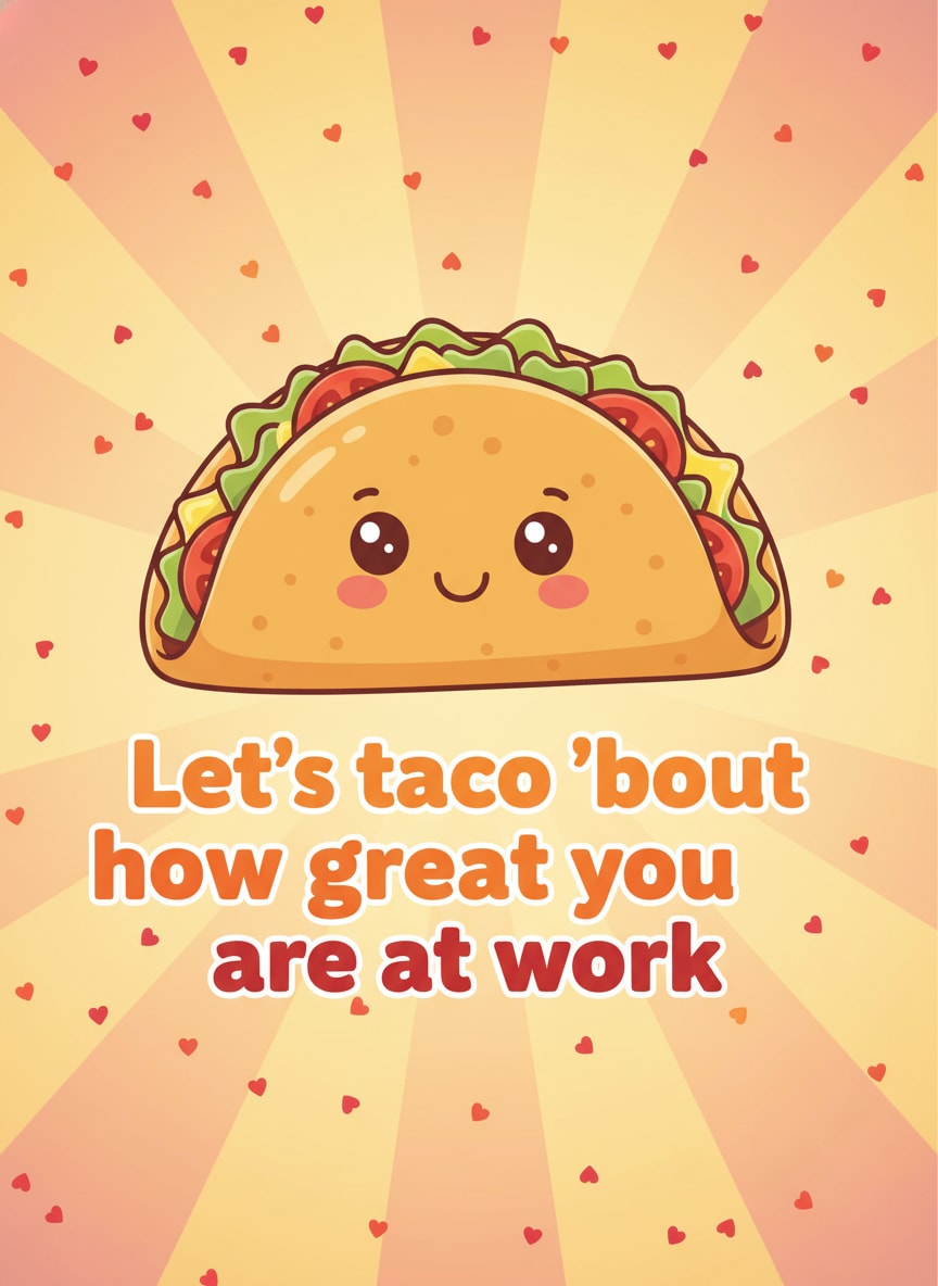 Taco Coworker Fun Card