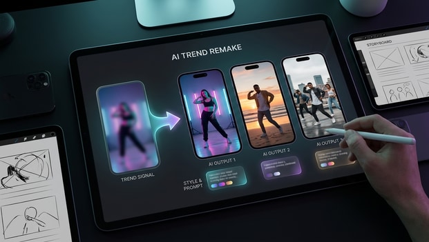 AI recreation of TikTok trend content