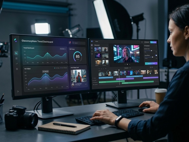 AI-driven content creation workflow from Media.io's trend dashboard