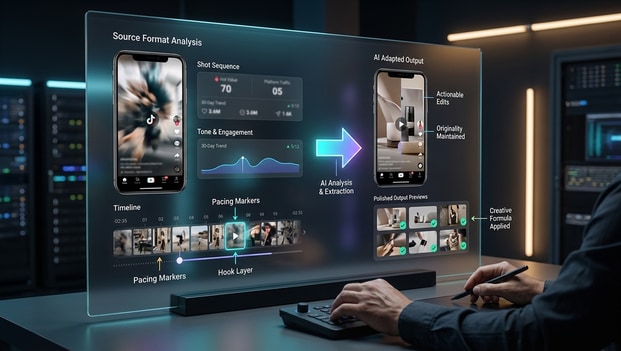 AI analyzing a TikTok video format