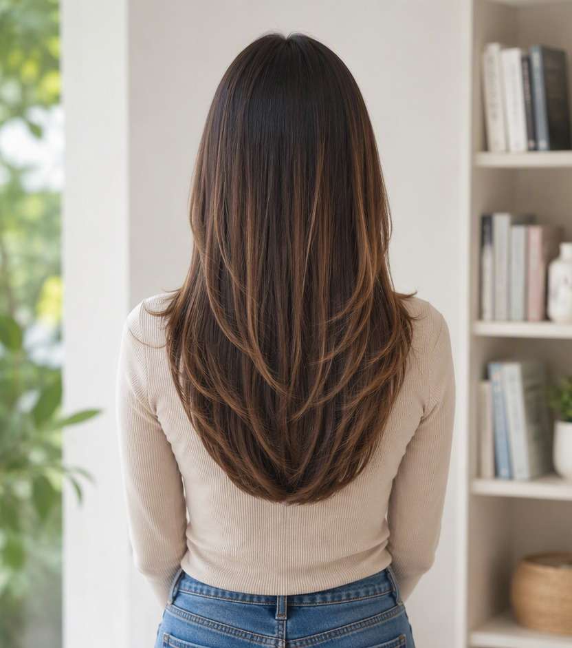 Long U Cut with Front Pieces hairstyle