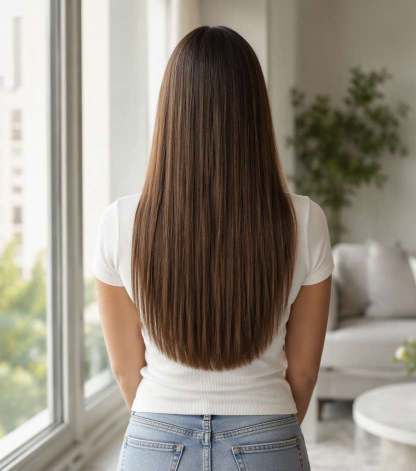 Original hair before hairstyle preview