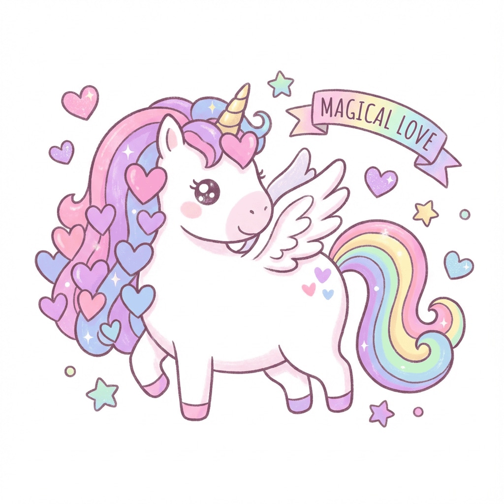 Unicorn heart mane clipart
