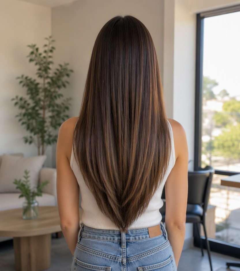 V Cut with Long Layers hairstyle preview