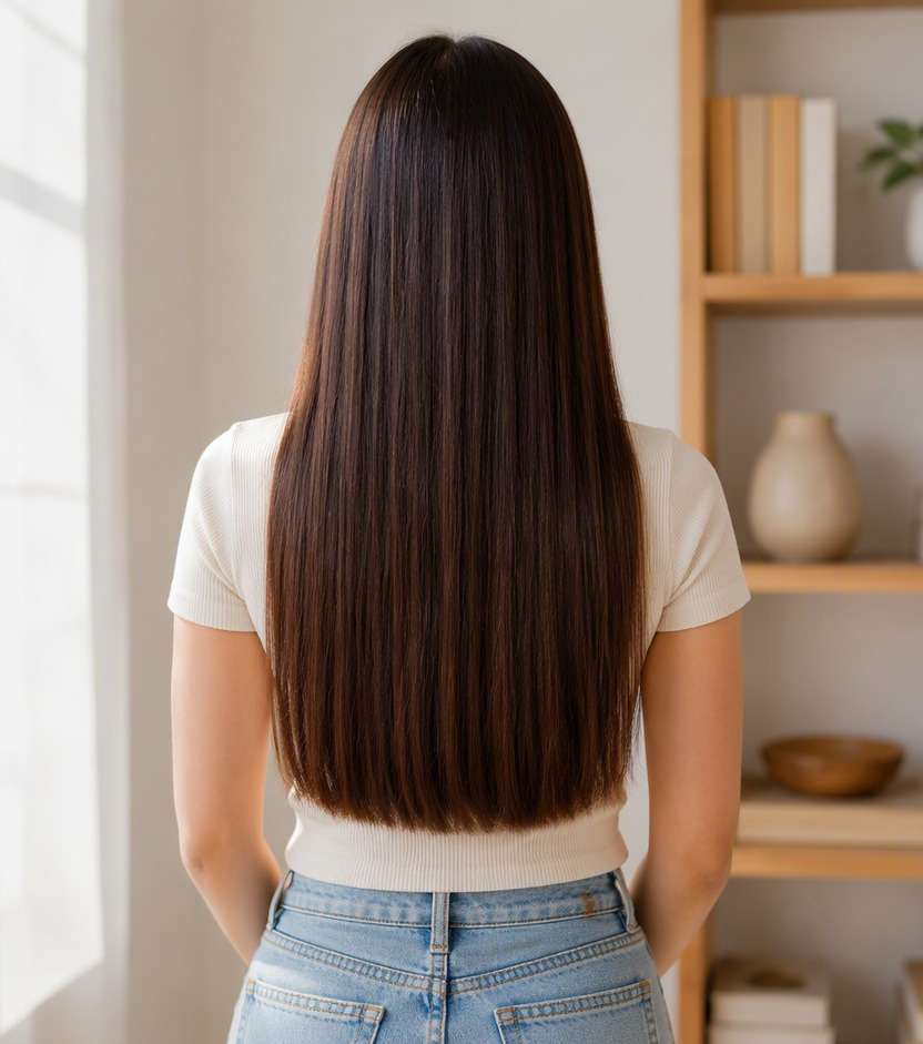 Original hair before hairstyle preview