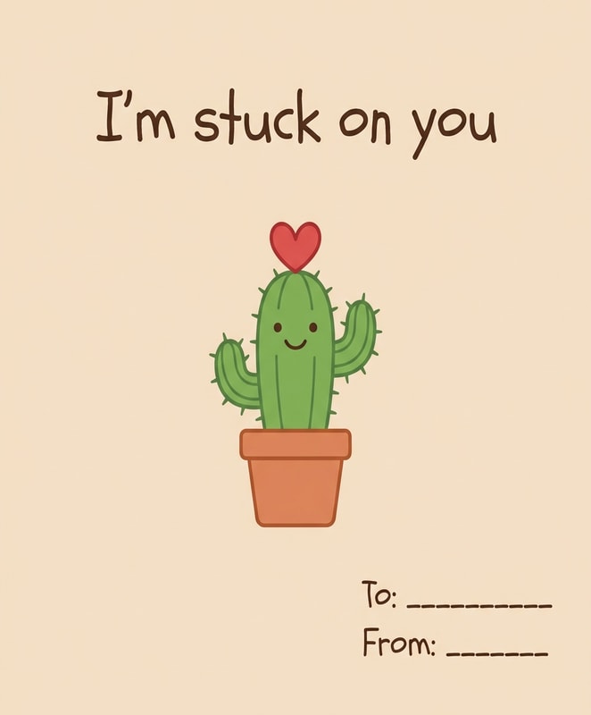 I'm Stuck on You Valentine Card