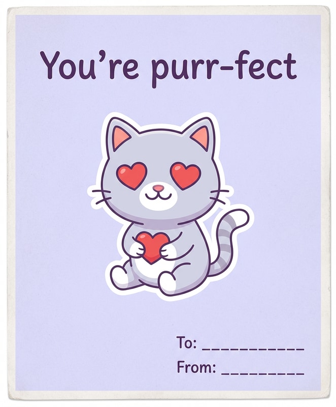 You're Purr-fect Valentine Card