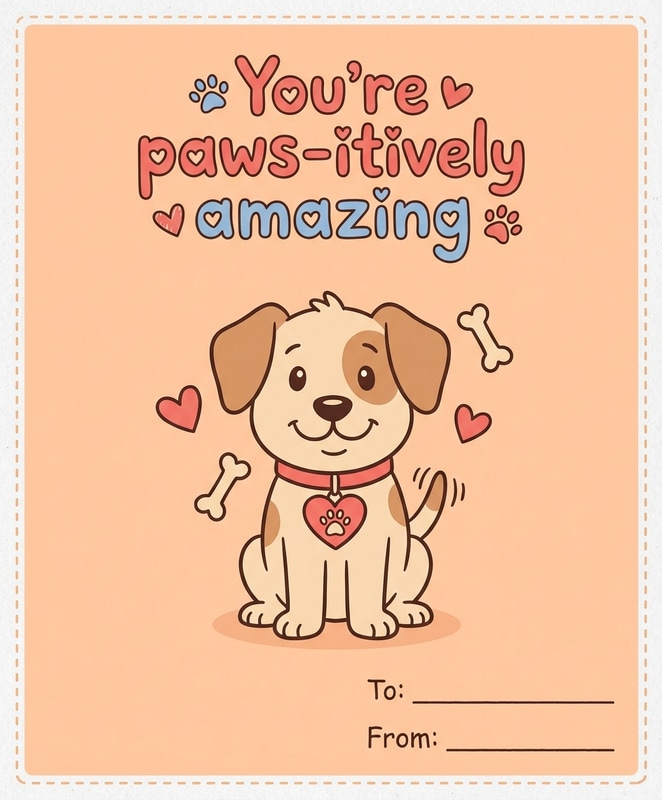 Puppy Love Valentine Card
