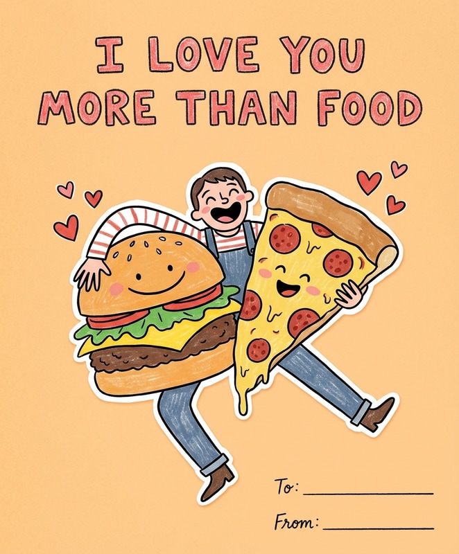 I Love You More Than Food Card
