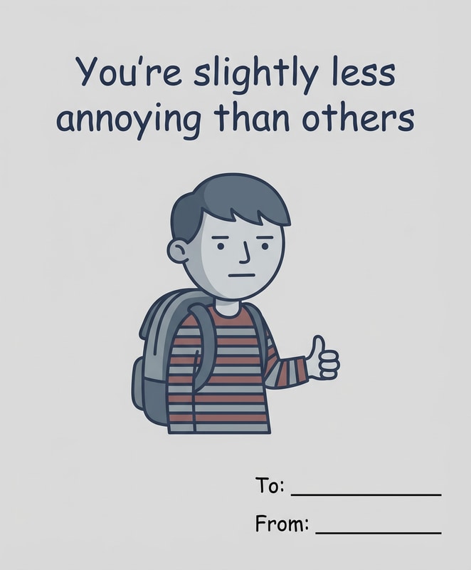 Sarcastic Valentine Card
