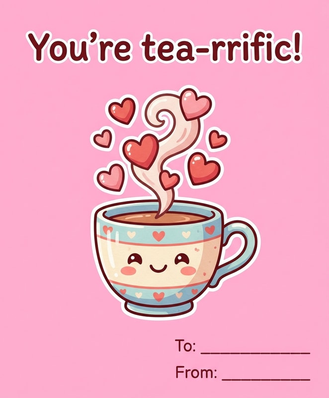 You're Tea-rrific Valentine Card