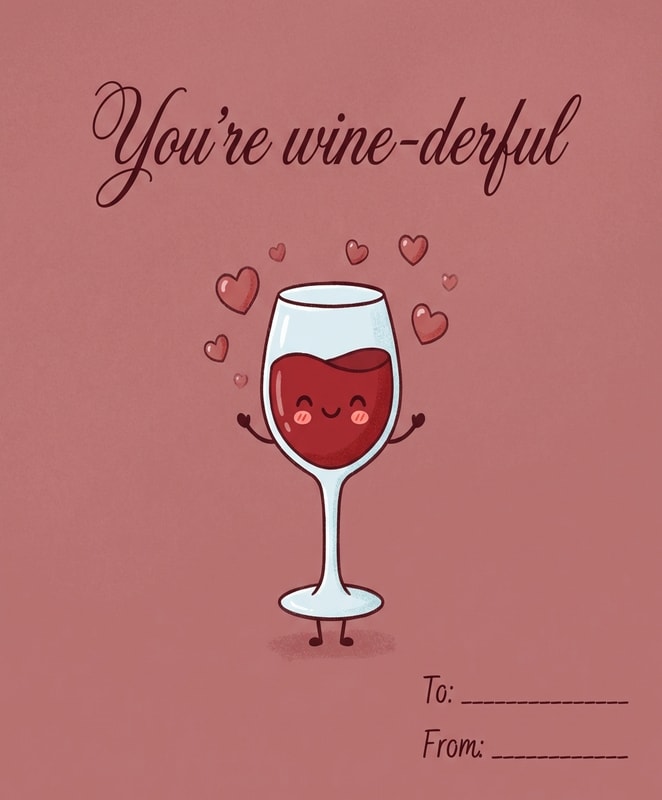 You're Wine-derful Valentine Card