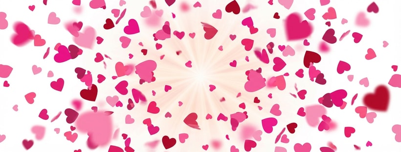 Heart Confetti Burst Celebration Cover