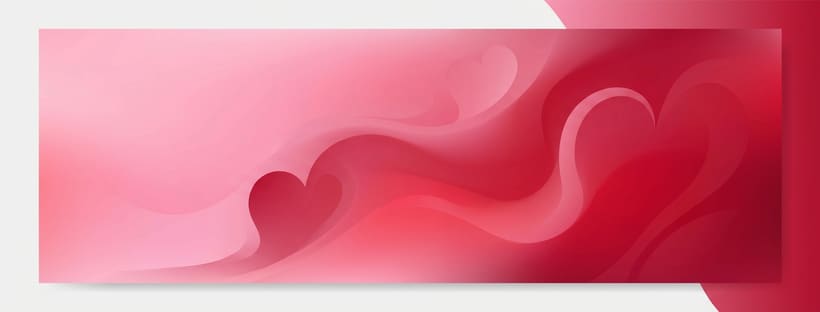 Pink Red Gradient Hearts Modern Cover