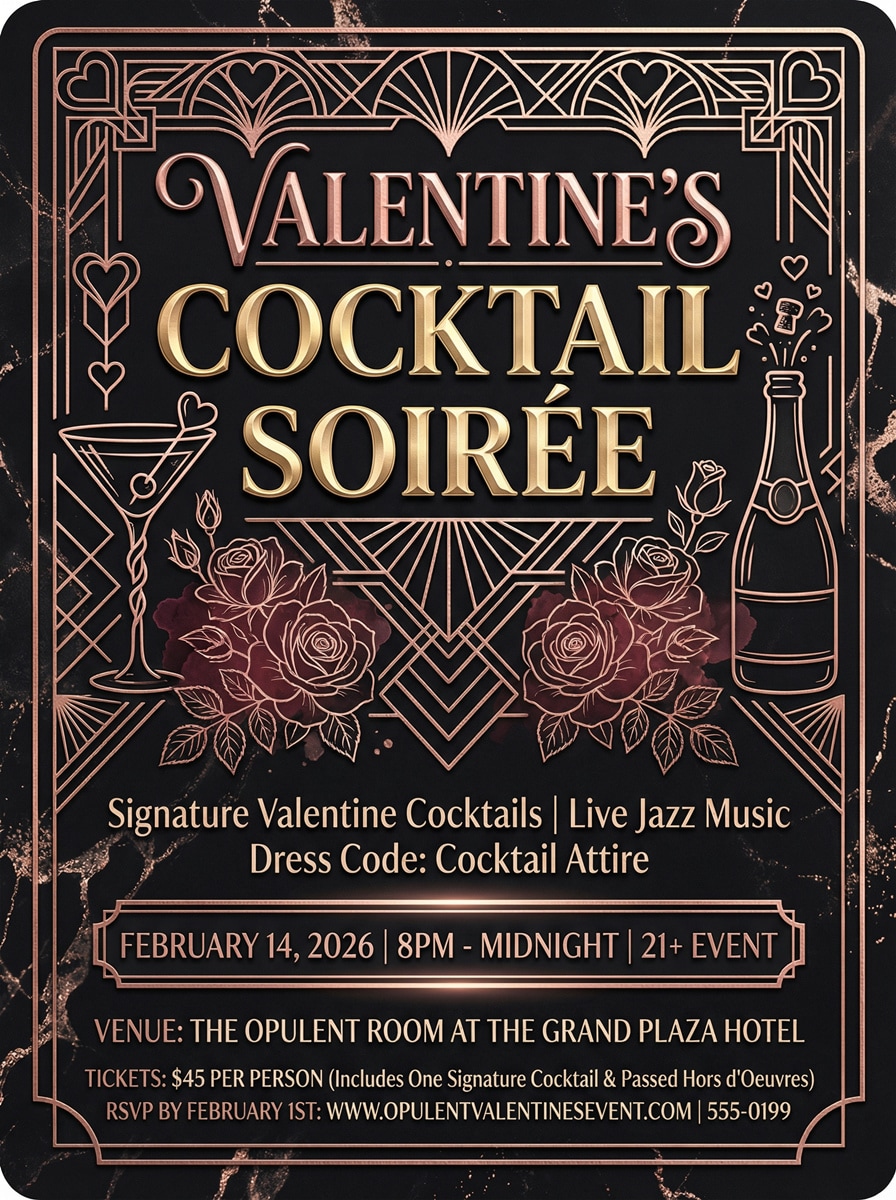 Valentine's Cocktail Party Flyer