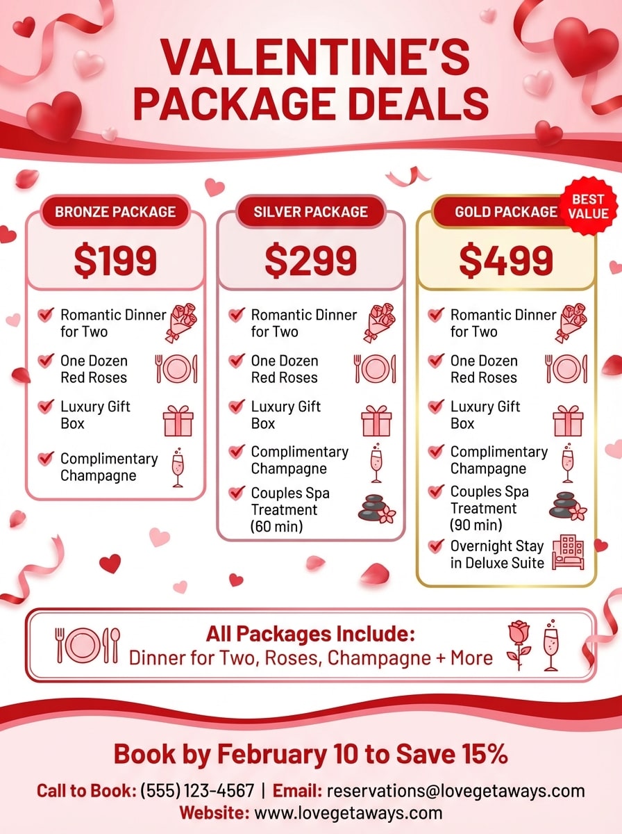 Valentine Package Deal Flyer