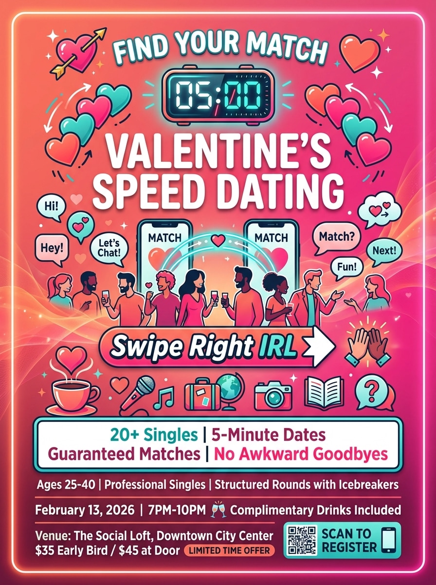 Valentine's Speed Dating Event Social