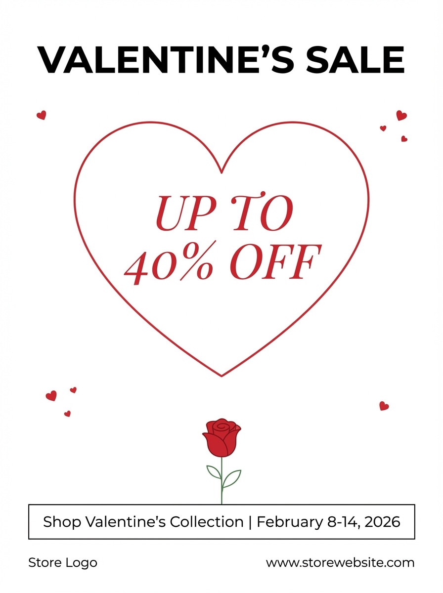 Valentine Store Promotion Minimal Design
