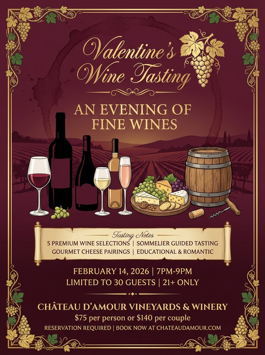 Valentine's Wine Tasting Sophisticated