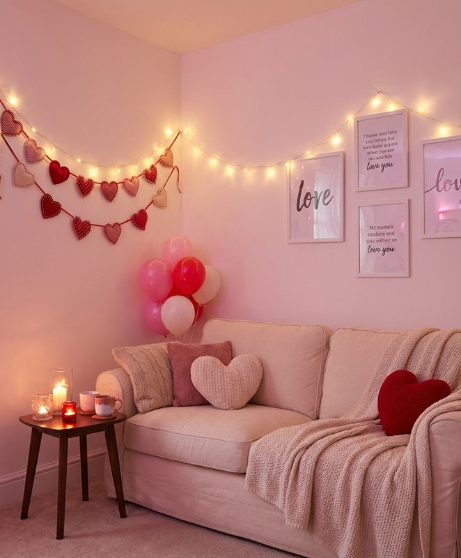Valentine Room Set Up Backdrop