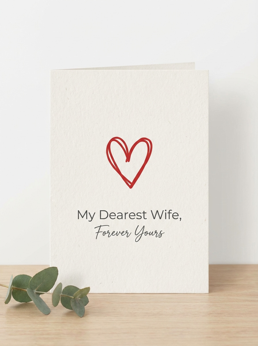Valentine Card Message for Wife - Minimalist Heart Design