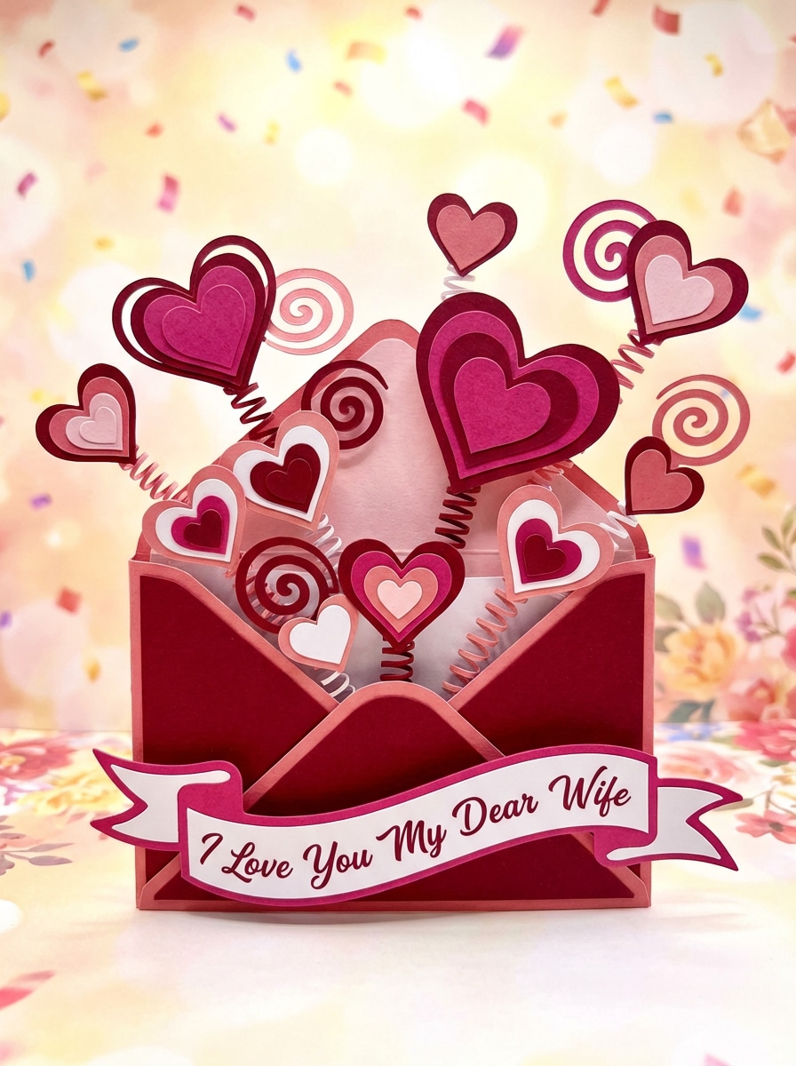 Pop-Up 3D Valentine's Day Card for Wife