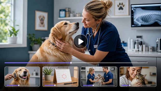 Format analysis for veterinary marketing ideas with Media.io