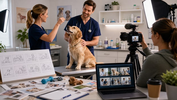 AI generation workflow for original veterinary social media content