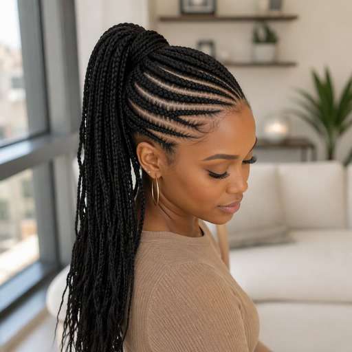 Side-Swept Braided Top hairstyle photo preview