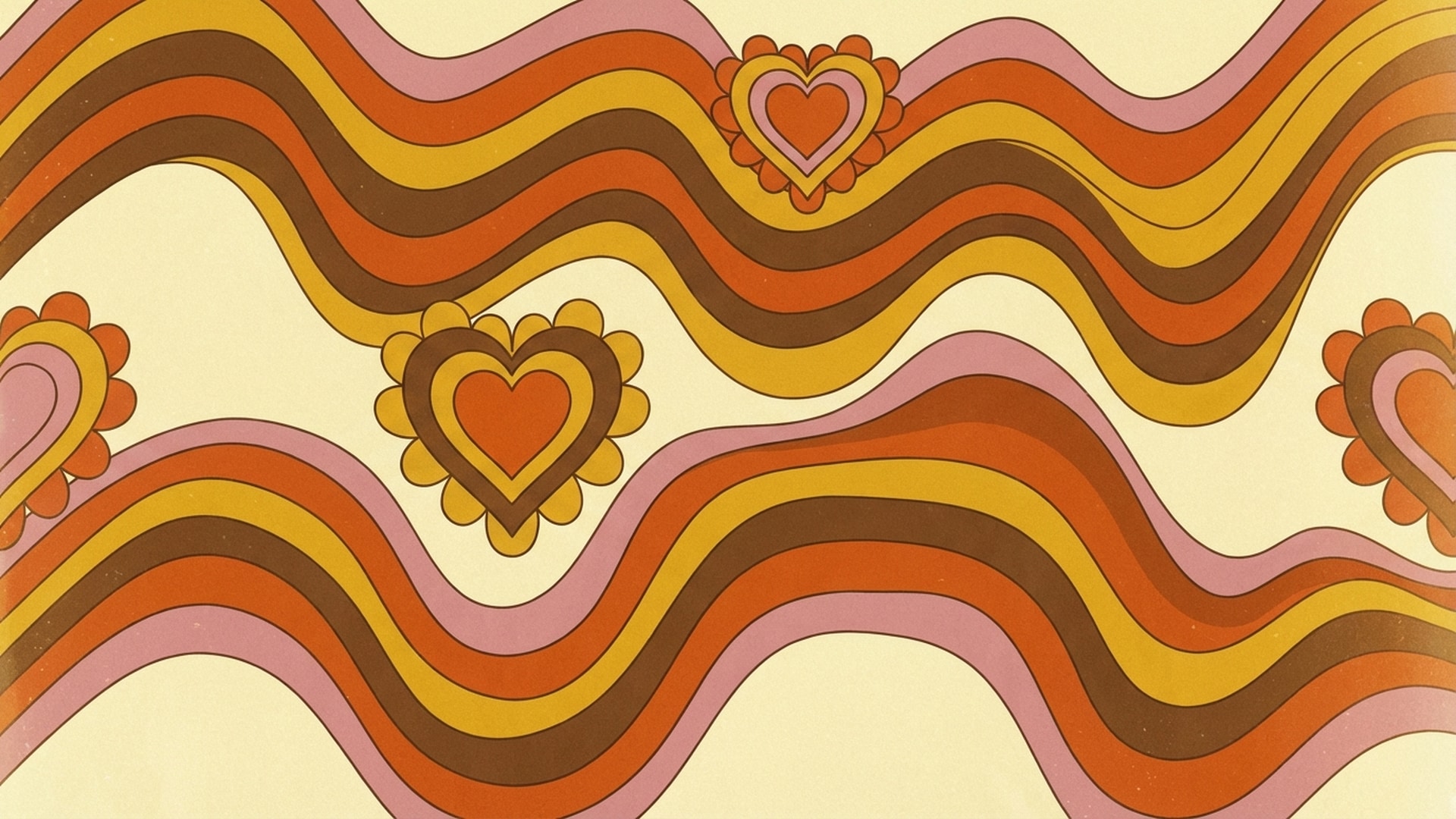 Vintage Groovy Wave Print