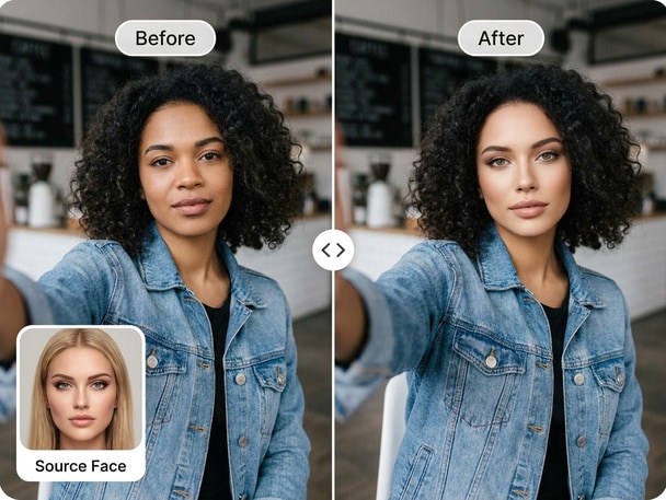 AI viral face swap demo preview with engaging social layout