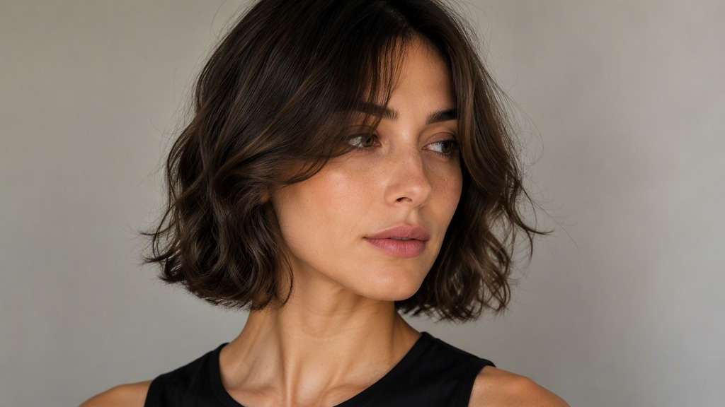 Wavy Bob with Curtain Bangs