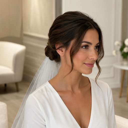 Low Bun With Veil Space hairstyle photo