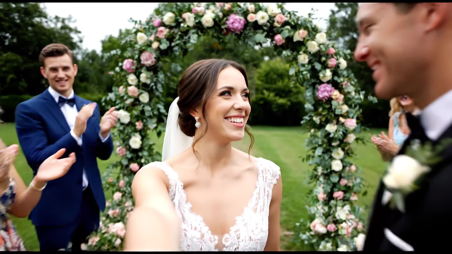 Bride and groom wedding slideshow animation