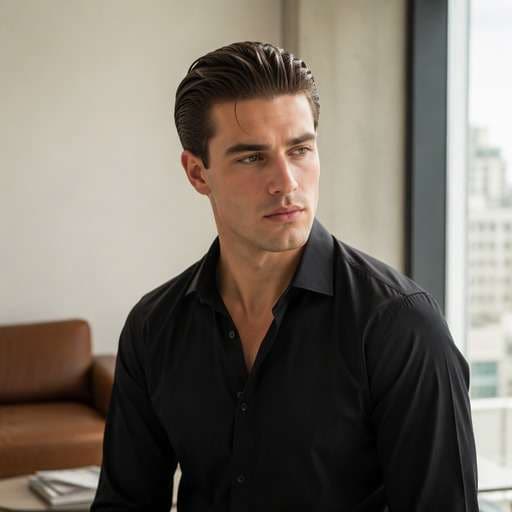 Glossy Slick Back hairstyle photo preview