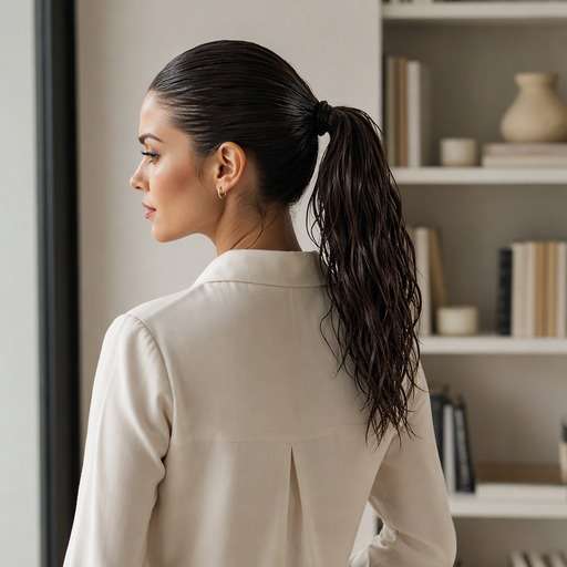 Wet-Look Ponytail hairstyle photo preview