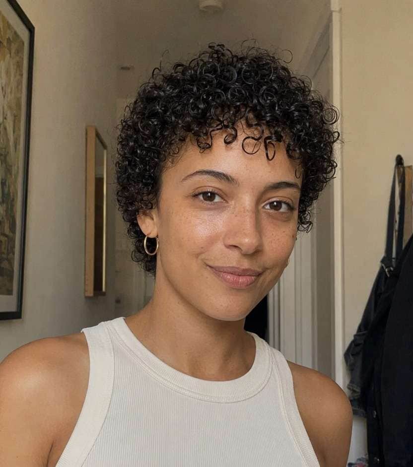 Curly Wolf Cut with Bangs