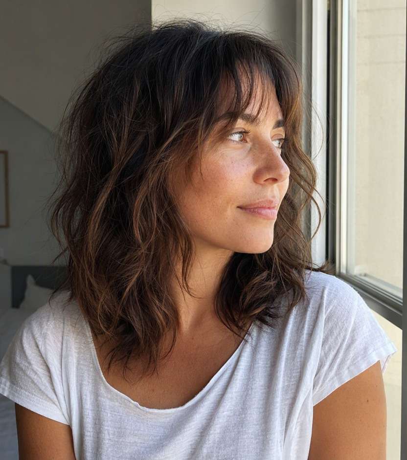 Wavy Wolf Cut Fringe
