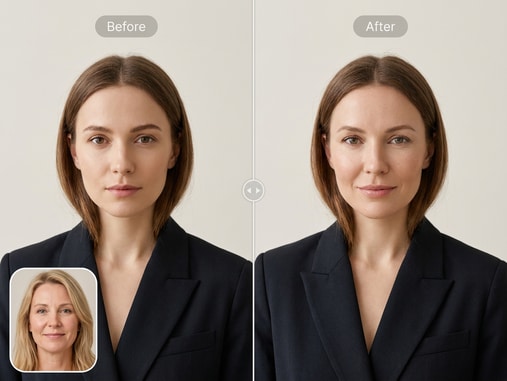 Creator adjusting face swap for a funny YouTube thumbnail