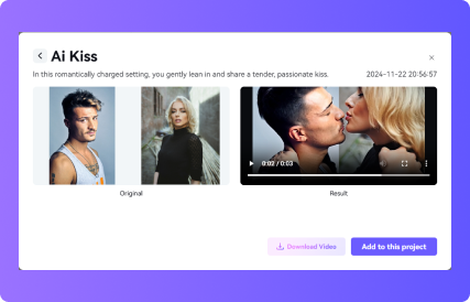 Step 3: download Your AI Kissing Video