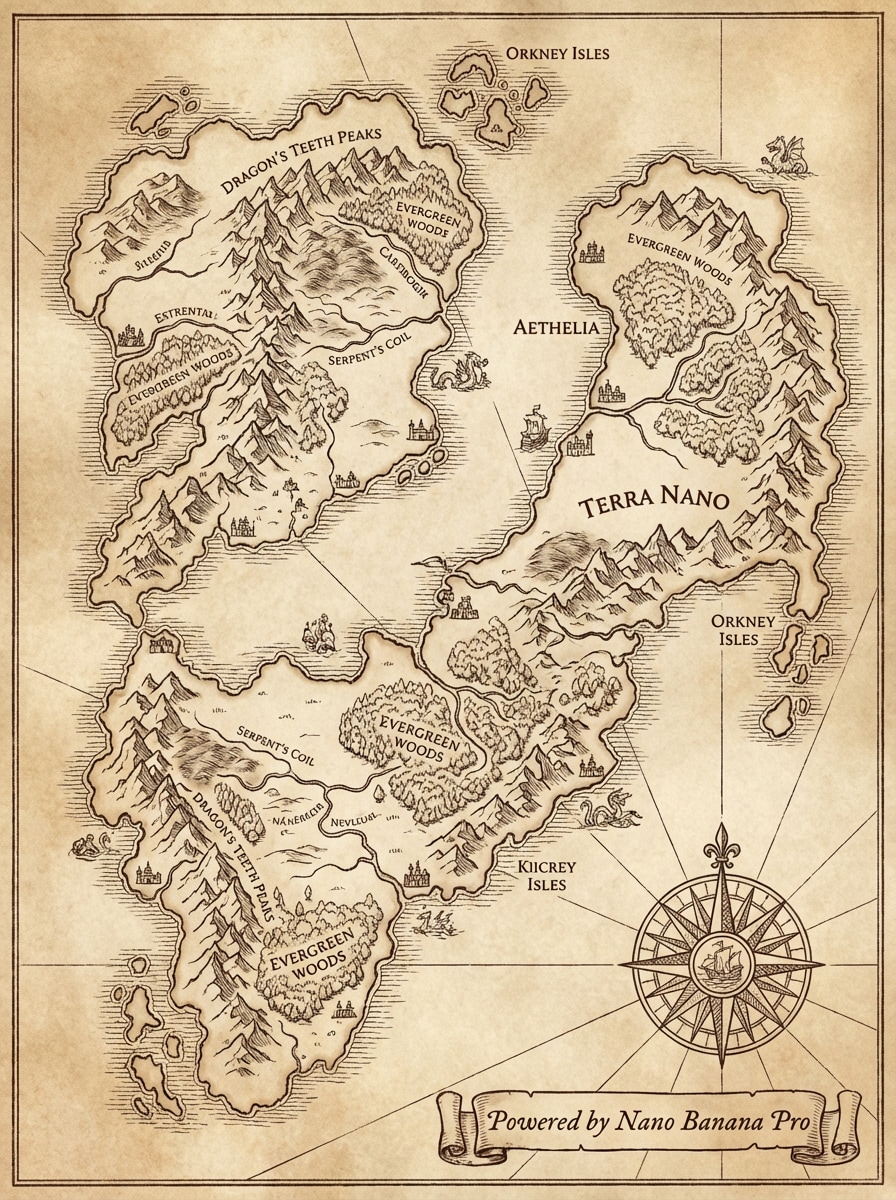 Fantasy Battle Map Generated by Nano Banana Pro