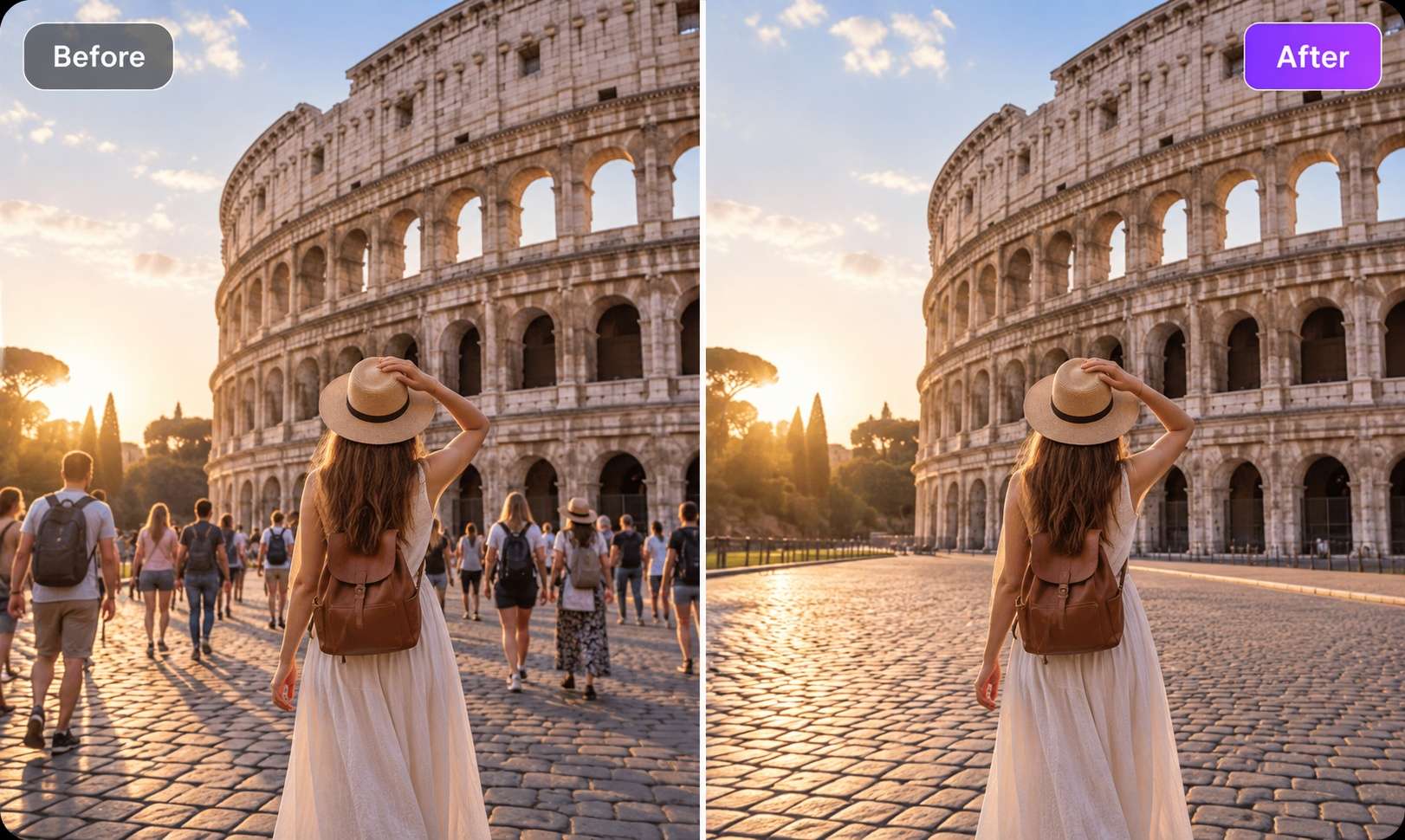 remove people from travel photos