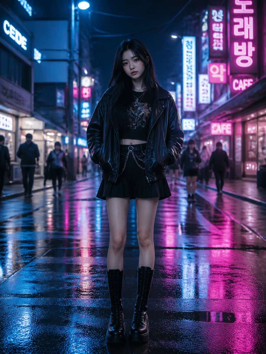 Neon Night Street Glow photo