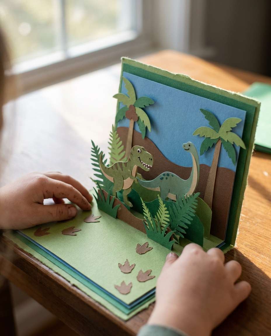 kid with dinosaur photo