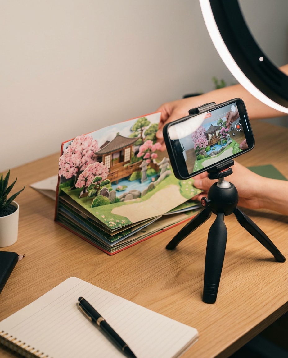 phone filming popup photo