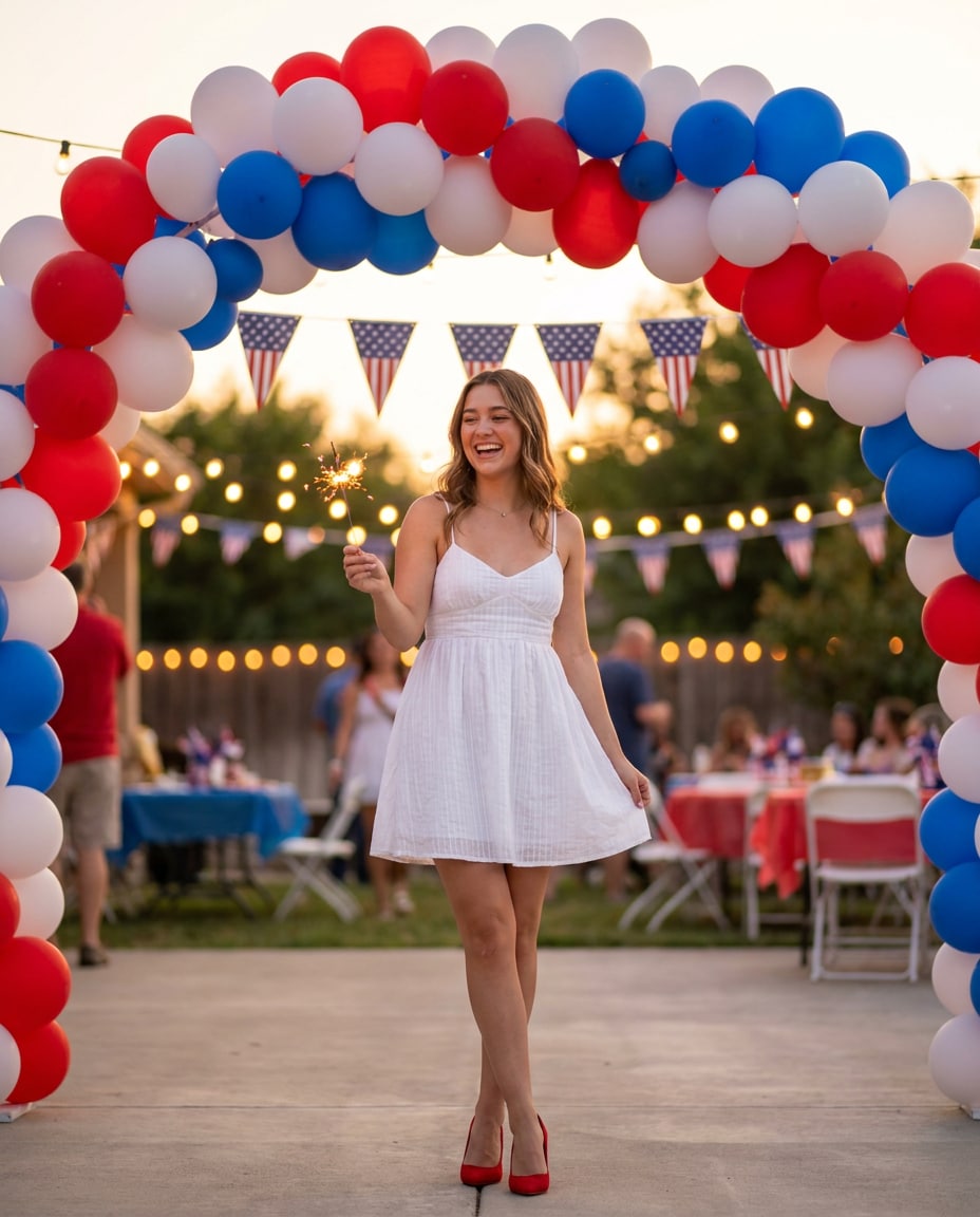balloon arch portrait photo
