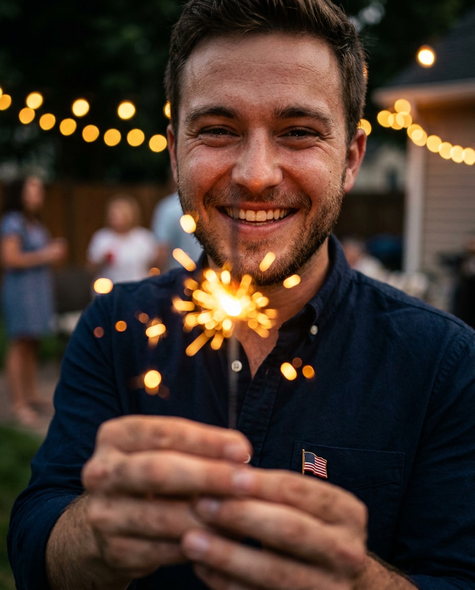 sparkler hand closeup photo