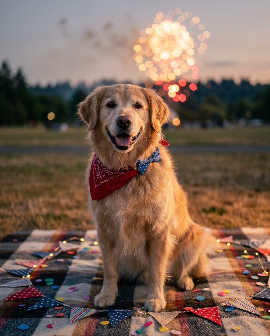 patriotic puppy portrait photo