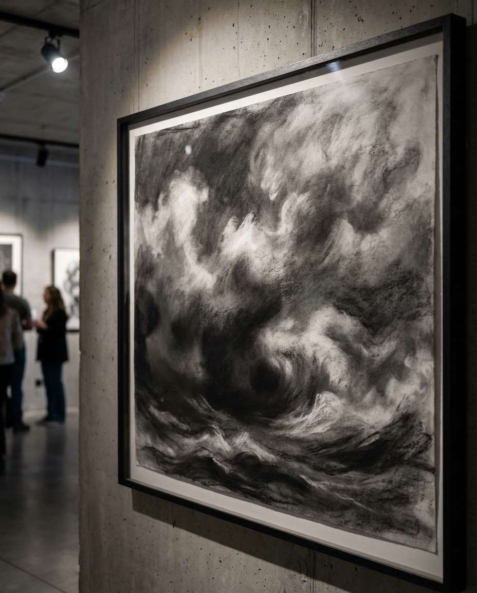 monochrome charcoal storm photo